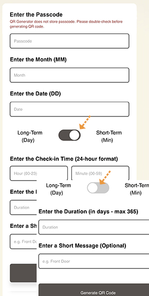 QR code generator screen 2