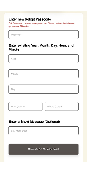 QR code generator screen 1